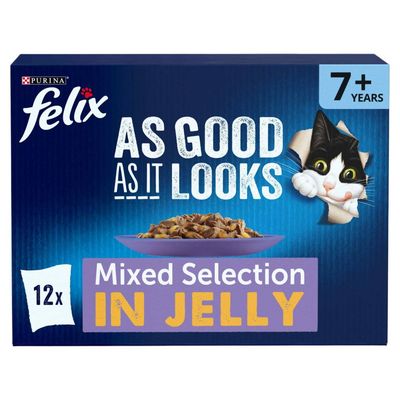 12 pack mixed selection in jelly for pets aged 7 years and over, as good as it looks range