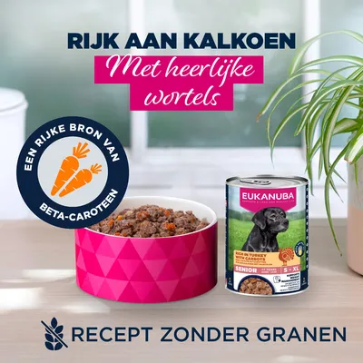 Eukanuba Senior Rijk aan Kalkoen met Wortelen - 6 x 400 g