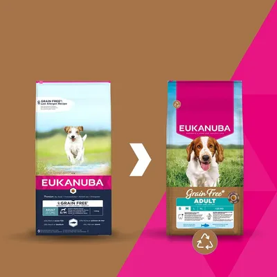 Eukanuba Grain Free Adult Small & Medium с морска риба - 12 кг