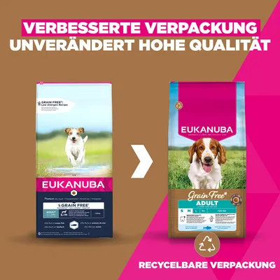 Eukanuba Grain Free Adult Small & Medium mit Seefisch - 12 kg
