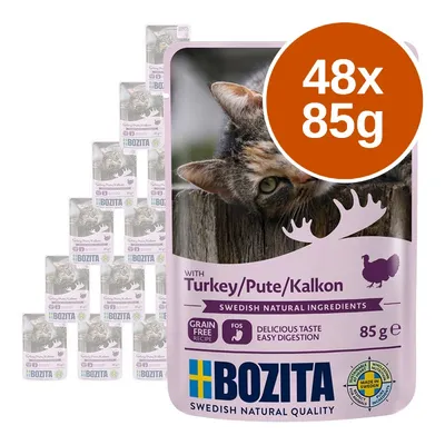 BOZITA with Turkey/Pute/Kalkon, 48×85 g, Swedish Natural Ingredients, Grain Free Recipe, Delicious Taste Easy Digestion, balení kapsiček pro kočky BOZITA with Turkey/Pute/Kalkon, 48×85 g, Swedish Natural Ingredients, Grain Free Recipe, Delicious Taste Easy Digestion, balení kapsiček pro kočky