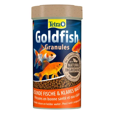 Tetra Goldfish Granulat med naturlige ingredienser, ingen tilsatte konserveringsmidler, sunde fisk og klart vand. Tetra Goldfish Granulat med naturlige ingredienser, ingen tilsatte konserveringsmidler, sunde fisk og klart vand.