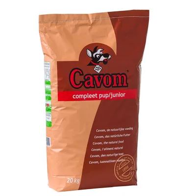 Cavom komplett pup/junior, 20 kg. Naturligt foder til hvalpe og unge hunde.