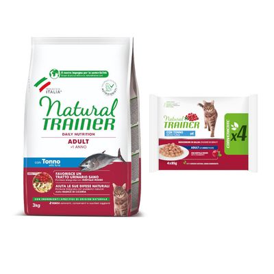 Natural Trainer Daily Nutrition Adult >1 year with fresh chicken, 3kg. Supports healthy urinary tract and immune system. No colourants, preservatives or added sugar.