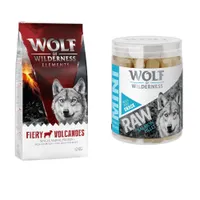 Wolf of Wilderness Dry Dog Food + Wolf of Wilderness Dog Treats - 20% Off!* - Sensitive Adult "Fiery Volcanoes" - Lamb (12kg) + Mini RAW Freeze-dried Salmon Fillet (50g)