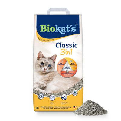 Biokat's Classic 3in1 Katzenstreu Parfümfrei - Sparpaket 2 x 18 l