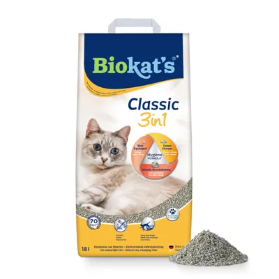 Biokat's Classic 3in1 Katzenstreu Parfümfrei - Sparpaket 2 x 18 l