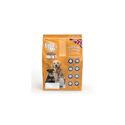 HiLife FEED ME - Turkey & Chicken Dry Dog food - Economy Pack: 12kg (6 x 2kg)