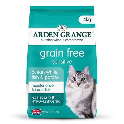Grain free sensitive food, ocean white fish and potato, maintenance and care diet, naturally hypoallergenic, 4kg, made in the UK.
