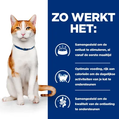 Zo werkt het: samengesteld om de eetlust te stimuleren, optimale voeding rijk aan calorieën voor dagelijkse activiteiten, ondersteunt kwaliteit van de ontlasting.