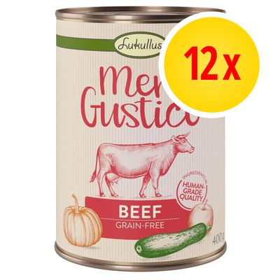 Lot Lukullus Menu Gustico 12 x 400 g lot mixte : bœuf & dinde