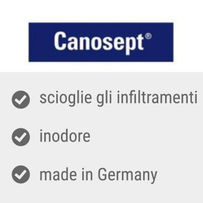 Canosept. Scioglie gli infiltramenti, inodore, made in Germany.