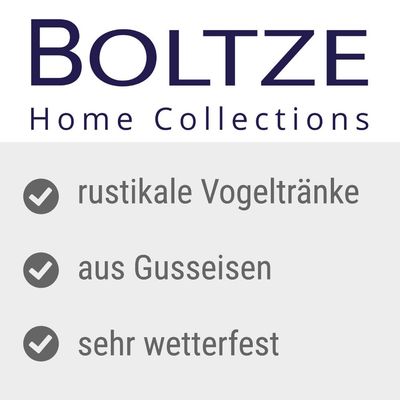 Boltze Home Collections. Rustikale Vogeltränke, aus Gusseisen, sehr wetterfest.