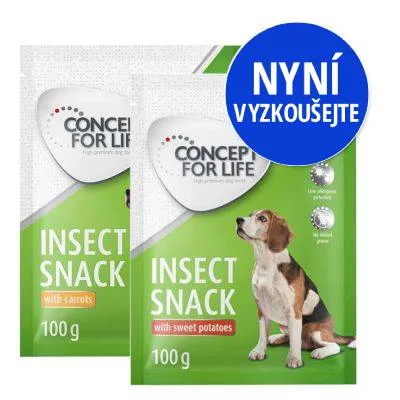 2 x 100 g Concept for Life Insect Snack ve zkušebním balení! - s batáty a mrkví