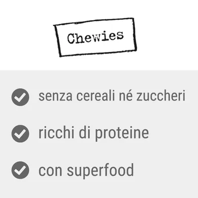 Chewies, senza cereali né zuccheri, ricchi di proteine, con superfood