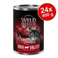 Lot Wild Freedom Adult 24 x 400 g pour chat - White Infinity - poulet, cheval