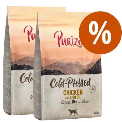 Ekonomipack: 2 x 2,5 kg Purizon Cold Pressed - spannmålsfritt - Turkey with Hemp Oil