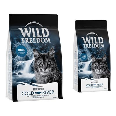 6,5 kg + 2 kg ingyen! 8, 5 kg Wild Freedom Adult gabonamentes "Cold River" Sterilised lazac