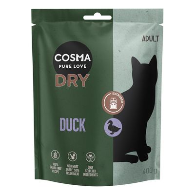 Cosma экструдированный сухой корм с уткой 400 г