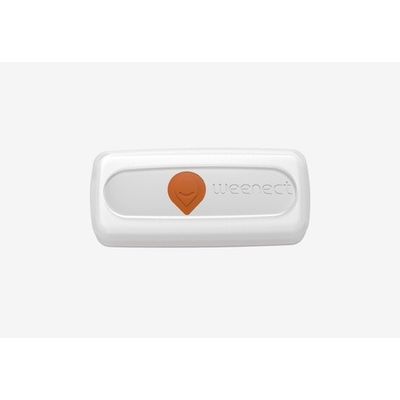 Weenect GPS tracker s oranžovým symbolem na bílém pouzdře
