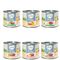 Feringa Single Meat Menù 12 x 200 g Alimento umido per gatti Mix I: Pollo, Coniglio, Agnello, Vitello, Anatra, Salmone