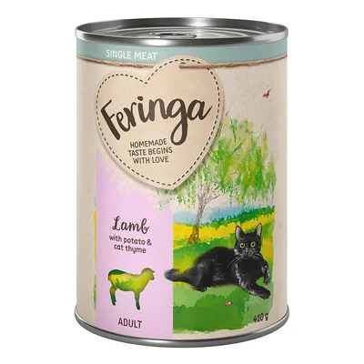 Feringa Single Meat Menus à la viande 6 x 410 g pour chat - agneau, pommes de terre, germandrée