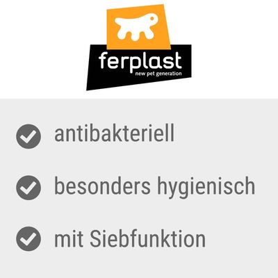 ferplast new pet generation. Eigenschaften: antibakteriell, besonders hygienisch, mit Siebfunktion.