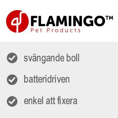 FLAMINGO Pet Products. Svängande boll, batteridriven, enkel att fixera.