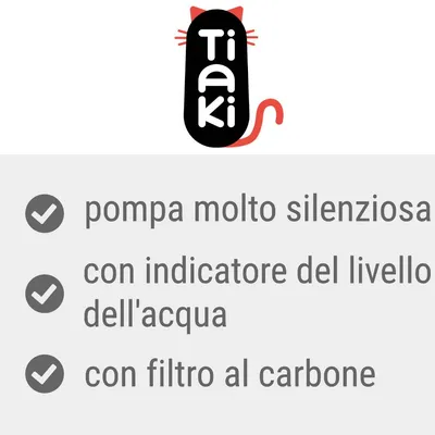Tiaki, pompa molto silenziosa, con indicatore del livello dell'acqua, con filtro al carbone