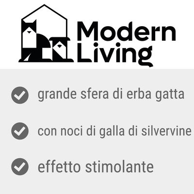 Modern Living, grande sfera di erba gatta, con noci di galla di silvervine, effetto stimolante