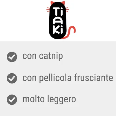 Tiaki. con catnip, con pellicola frusciante, molto leggero