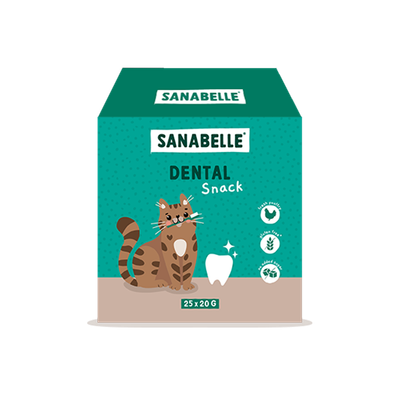 Sanabelle Snack Dental, 25 x 20g. Con proteine di pollame, senza cereali, senza zuccheri aggiunti.