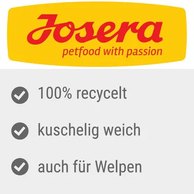 Josera petfood with passion. 100 % återvunnen, mjuk och mysig, även för valpar.