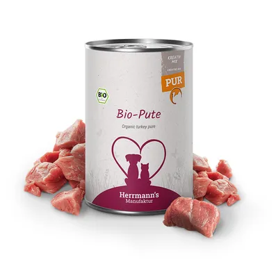 Herrmann's Organic Pure Meat Saver Pack 24 x 400g - dog wet food - Organic Turkey