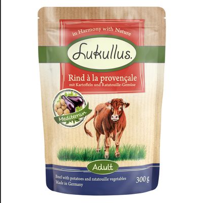 Lukullus Pouches -tuorepussit: säästöpakkaus 24 x 300 g nauta à la Provençale