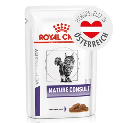 Royal Canin Mature Consult, VETERINARY, thin slices in gravy, Hergestellt in Österreich