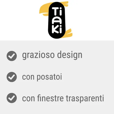 Tiaki, grazioso design, con posatoi, con finestre trasparenti