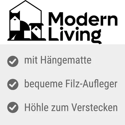 Modern Living. Mit Hängematte, bequeme Filz-Aufleger, Höhle zum Verstecken.