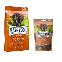 Happy Dog Kombi-Paket: Supreme Sensible 10 / 12,5 kg + 5 x 100 g Soft Snack - Sensible Toscana 12,5 kg + Toscana 5 x 100 g