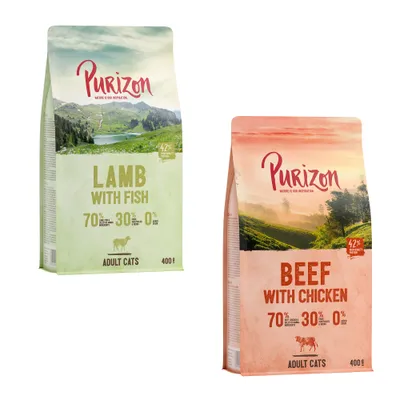 Purizon vegyes próbacsomag 2 x 400 g - Bárány & hal + marha & csirke (új recept)
