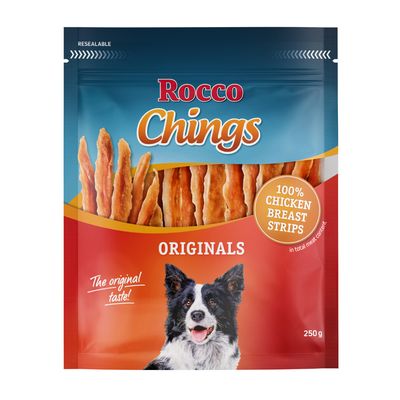 Rocco Chings Originals mięsne paski do żucia Filet z kurczaka w paskach, 250 g