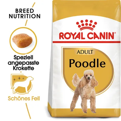 Royal Canin Adult Poodle. Posebno prilagojeni briketi za lepo dlako. Breed Nutrition.
