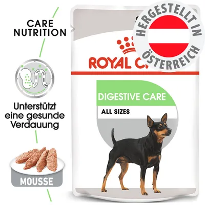 Royal Canin Digestive Care All Sizes, unterstützt eine gesunde Verdauung, Mousse, hergestellt in Österreich.