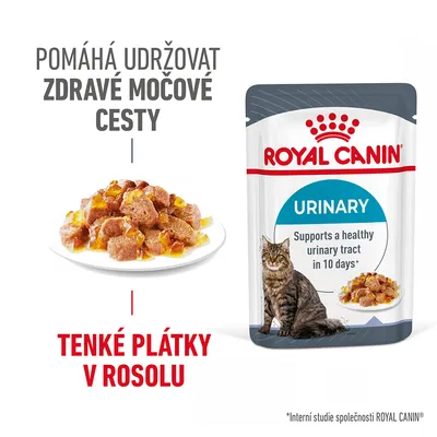 ROYAL CANIN URINARY, pomáhá udržovat zdravé močové cesty, tenké plátky v rosolu, Supports a healthy urinary tract in 10 days*