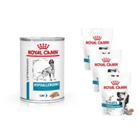 12 x 400 g Royal Canin Veterinary Canine + 3 x 230 g Snacks gratis! - Hypoallergenic Mousse