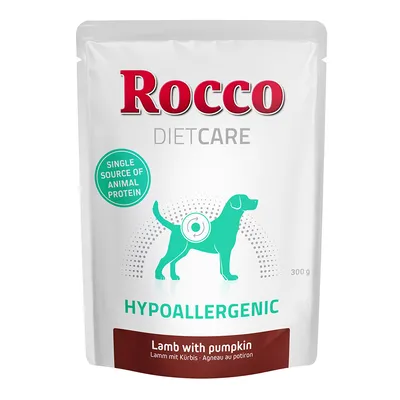 Rocco DietCare υποαλλεργικό, μία πηγή ζωικής πρωτεΐνης, αρνί με κολοκύθα, 300g.