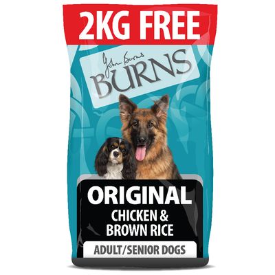 Burns Adult & Senior Original - Chicken & Brown Rice 12 + 2kg Free!