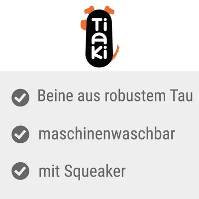 Tiaki. Picioare din frânghie rezistentă, lavabil la mașină, cu sunet.