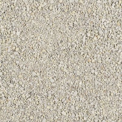 Zbliżenie na jasnoszary żwirek o drobnej, nieregularnej strukturze. Widoczne różnej wielkości granulki bez dodatkowych elementów.