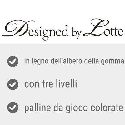 Designed by Lotte, in legno dell'albero della gomma, con tre livelli, palline da gioco colorate